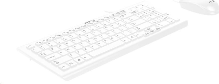 MSI set klávesnice a myši SK9626W, drátová, CZ/SK lokalizace, bílá
