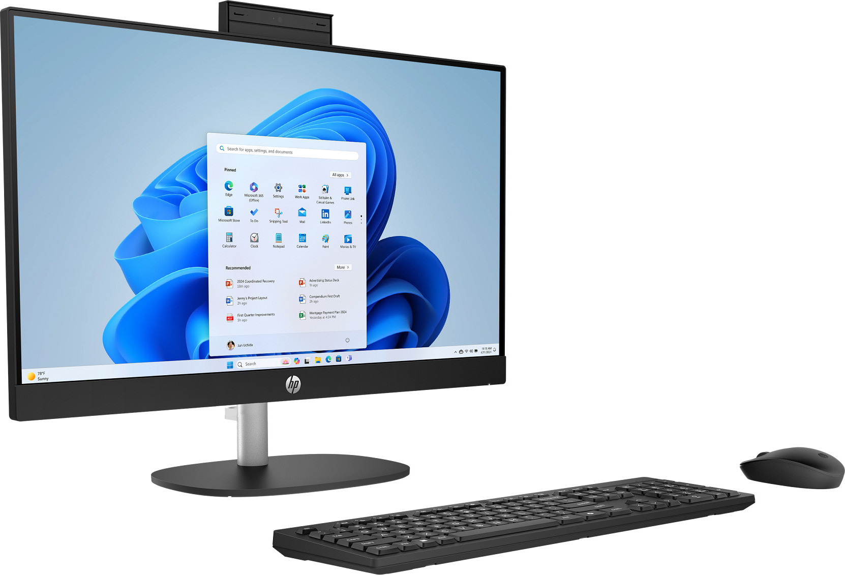 HP Inc. HP AiO 24-cr2007nc, 24" FHD, Ultra7 255U, RAM 32GB DDR5, SSD 1TB, Win 11 Home, GamePass 3měsíce zdarma