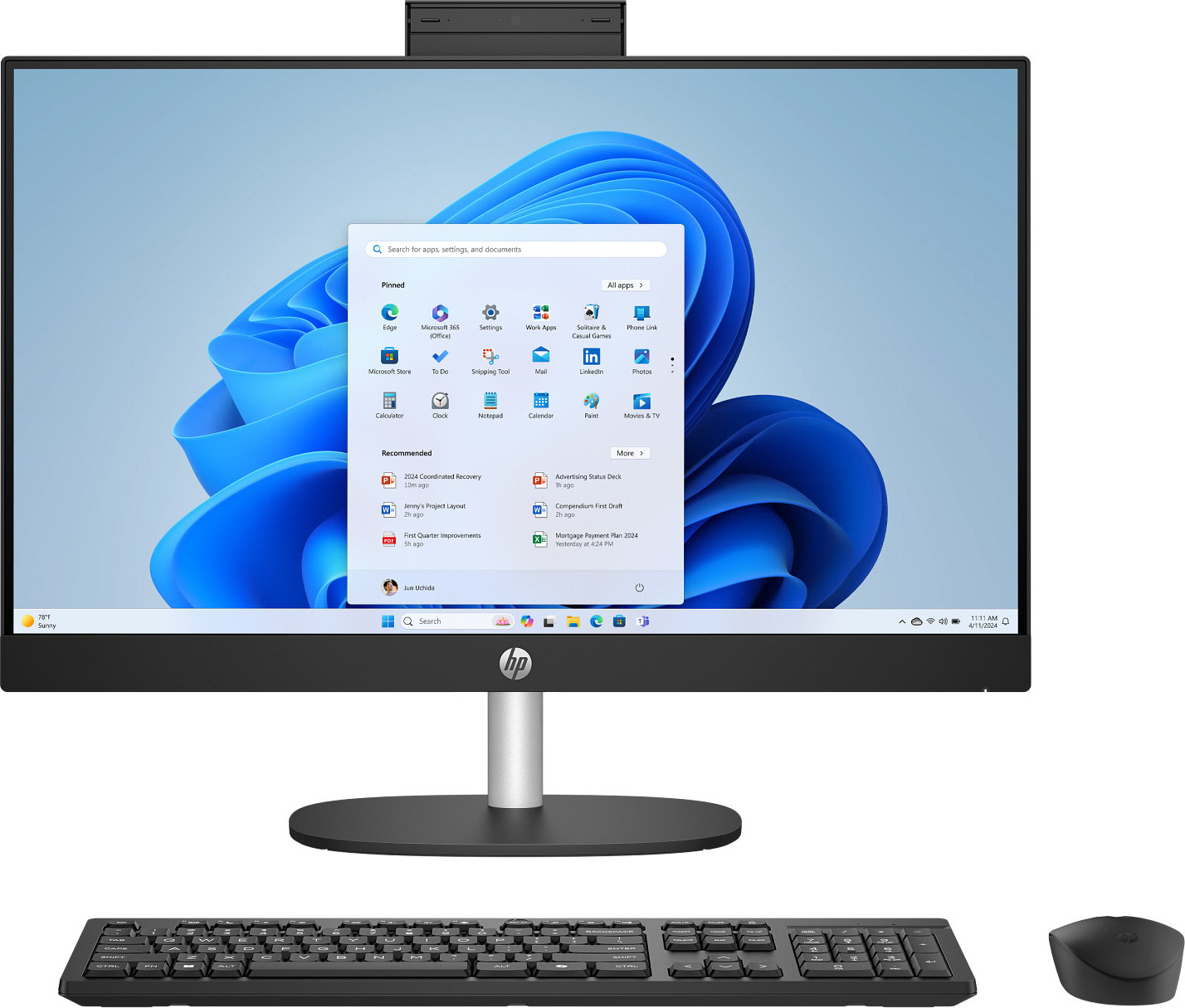 HP Inc. HP AiO 24-cr2007nc, 24" FHD, Ultra7 255U, RAM 32GB DDR5, SSD 1TB, Win 11 Home, GamePass 3měsíce zdarma