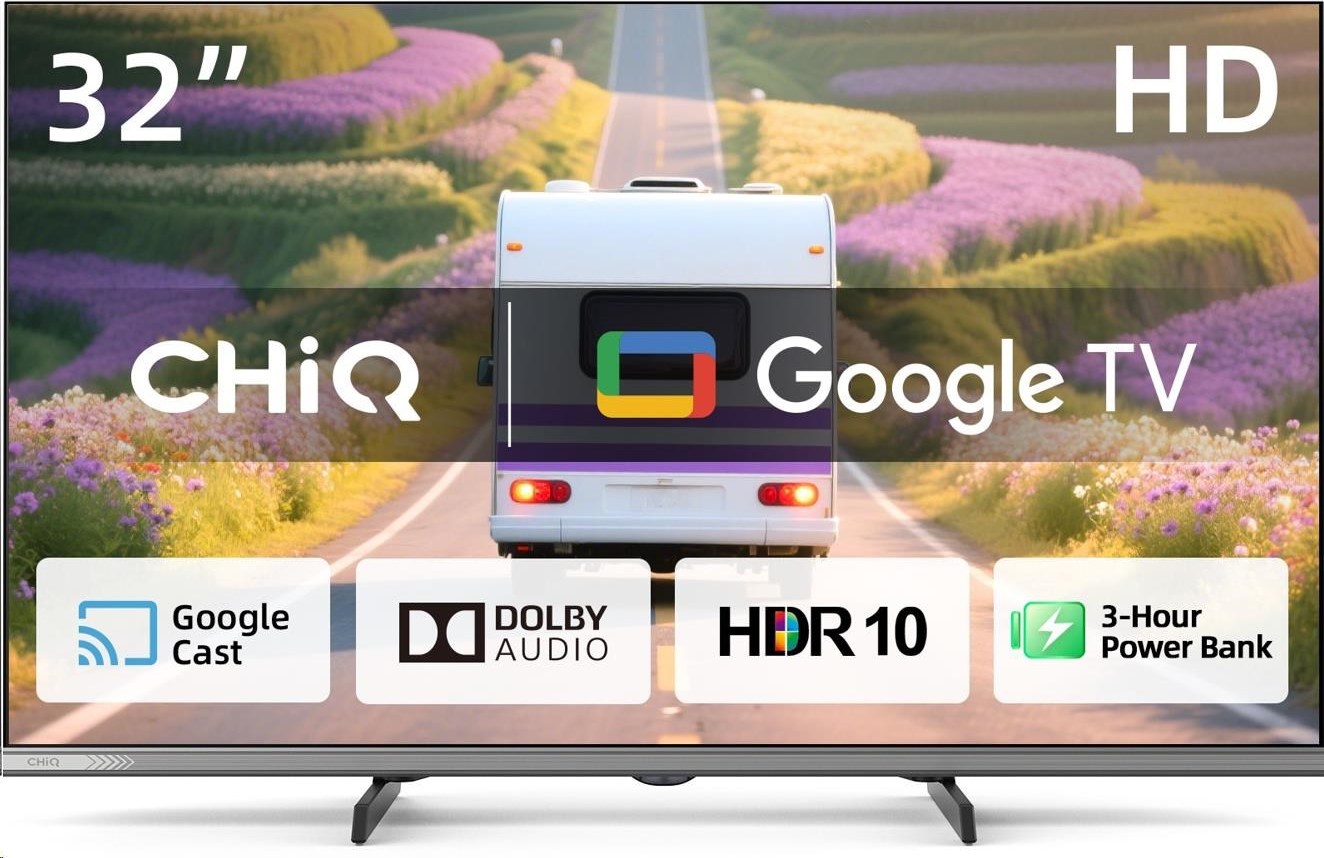 CHiQ L32M9PD TV 32" Powerbank, HD, smart, Google TV, Dolby Audio, dbx-tv, HDR 10