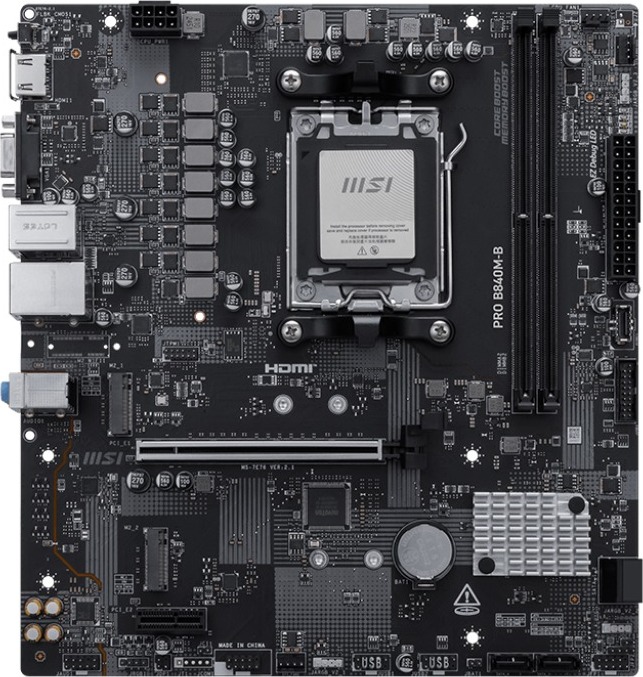 MSI MB Sc AM5 PRO B840M-B, AMD B840, 2xDDR5, 1xHDMI, 1xVGA, mATX