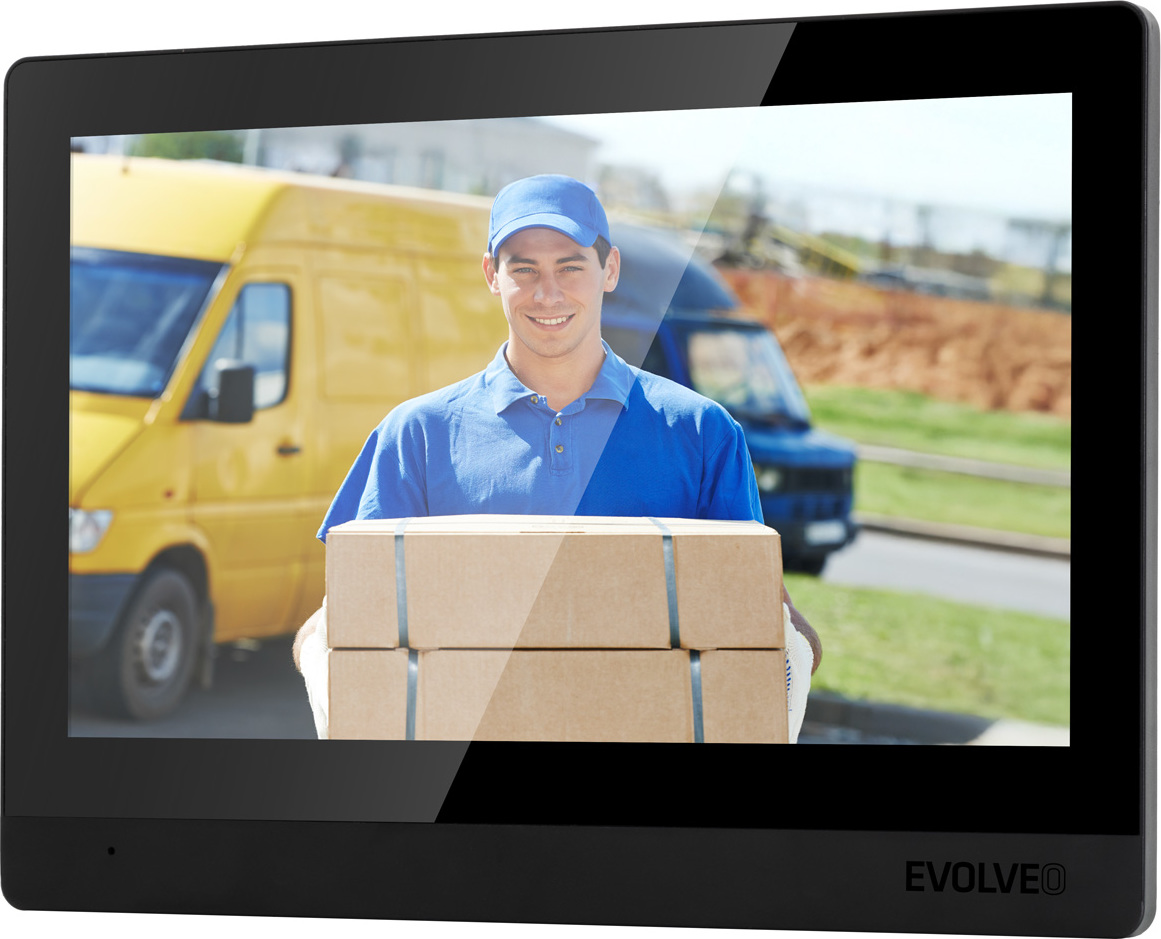 EVOLVEO DoorPhone AHD10, Sada domácího WiFi videotelefonu s ovládáním dveří a RFID, černý 10" monitor, 32GB