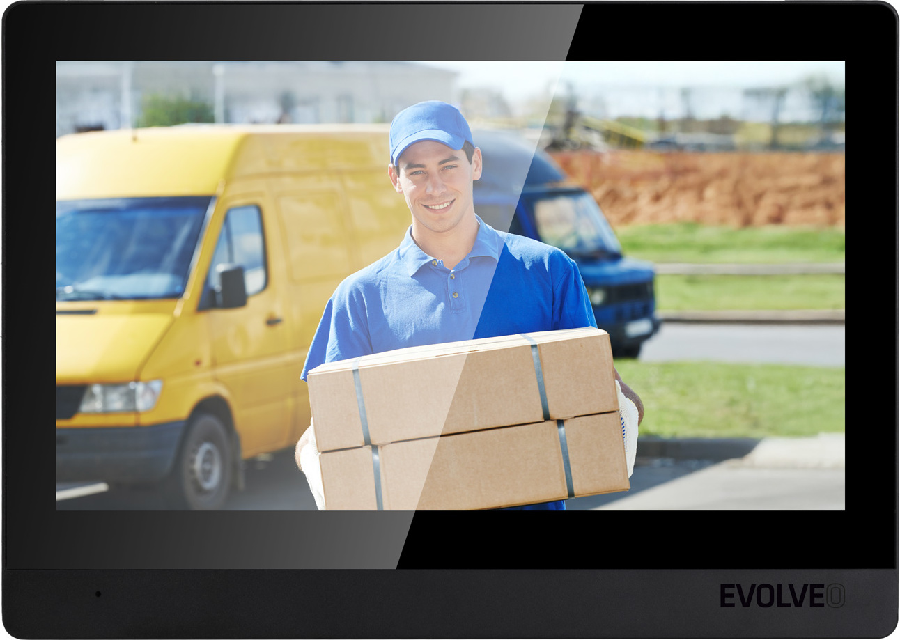 EVOLVEO DoorPhone AHD10, Sada domácího WiFi videotelefonu s ovládáním dveří a RFID, černý 10" monitor, 32GB