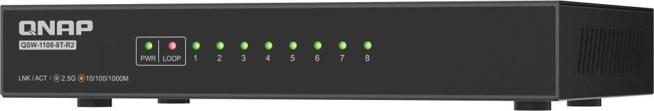 QNAP switch QSW-1108-8T-R2 (8x 2,5GbE port, pasivní chlazení, podpora 100M/ 1G/ 2,5G)