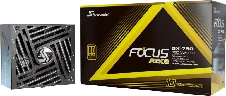 SEASONIC zdroj 750W Focus GX-750, 80+ GOLD, ATX 3.1, PCIe 5.1