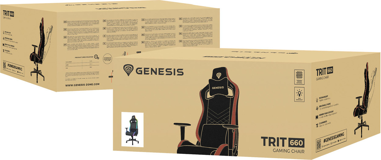 Herní křeslo Genesis TRIT 660, RGB, Černé