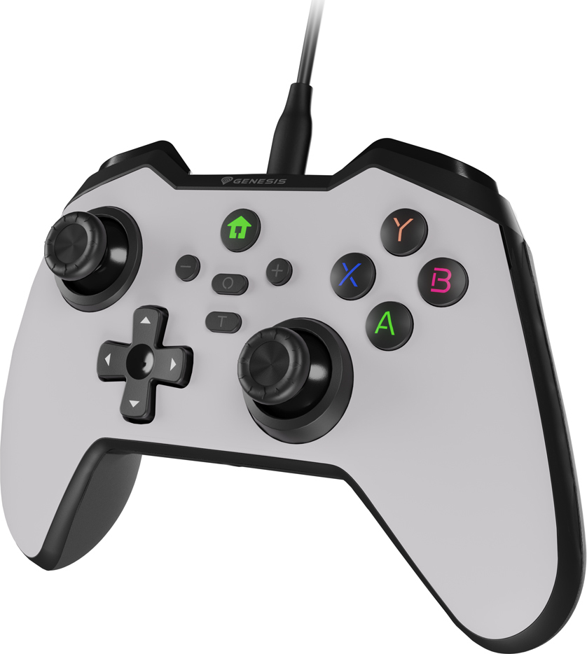 Drátový gamepad Genesis MANGAN 300, pro PC/Switch/Mobil, bílý