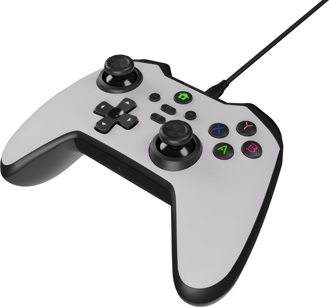 Drátový gamepad Genesis MANGAN 300, pro PC/Switch/Mobil, bílý