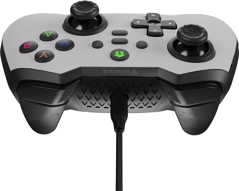 Drátový gamepad Genesis MANGAN 300, pro PC/Switch/Mobil, bílý