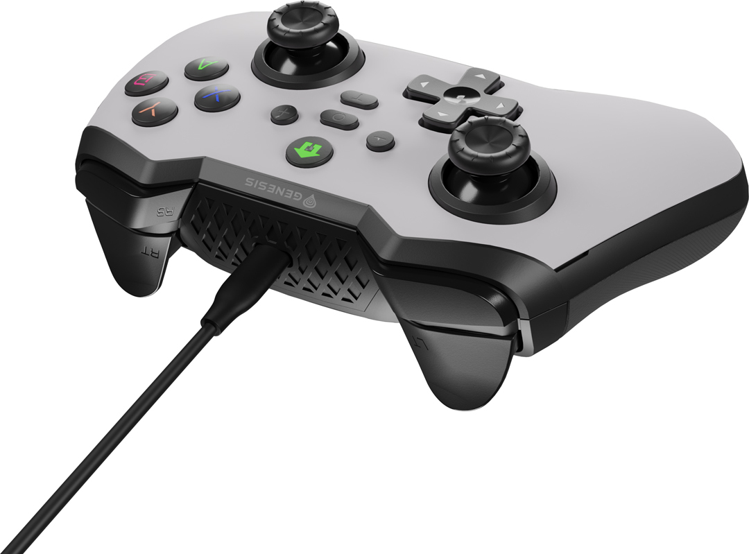 Drátový gamepad Genesis MANGAN 300, pro PC/Switch/Mobil, bílý