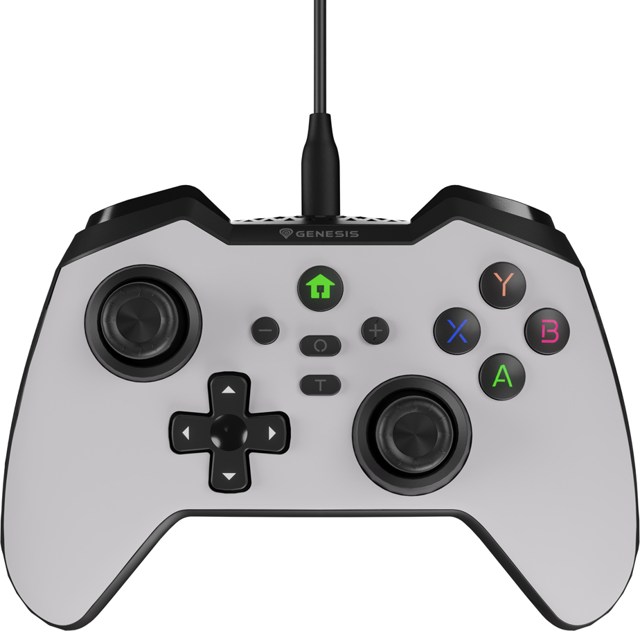 Drátový gamepad Genesis MANGAN 300, pro PC/Switch/Mobil, bílý
