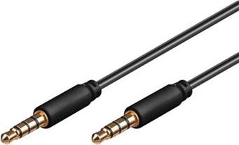 PremiumCord Kabel Jack 3.5mm 4 pinový M/M, 2m