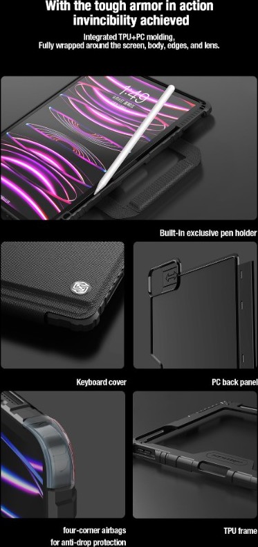 Nillkin Bumper GO Keyboard Case (Backlit Version) iPad Air 10.9 20/Air 4/Air 5/Pro 11 2020/22 Black