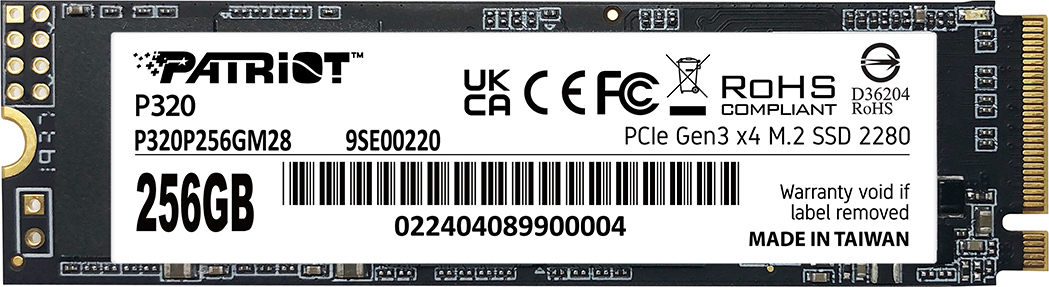 PATRIOT P320/256GB/SSD/M.2 NVMe/5R
