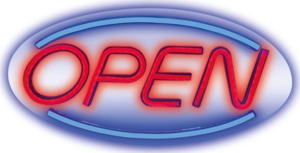 FOREVER Dekorativní PLEXI LED neon Open modro-červený