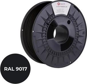 Tisková struna (filament) C-TECH PREMIUM LINE, PA6, dopravní černá, RAL9017, 1,75mm, 1kg