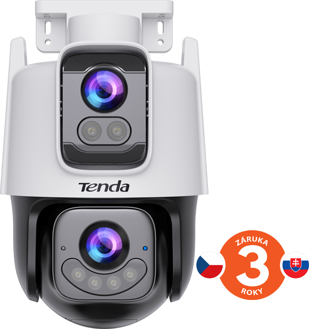 Tenda RH9-WCA - Venkovní otočná Dual Lens IP65 Wi-Fi 6 MPx kamera, noční LED, audio, detekce, CZ app