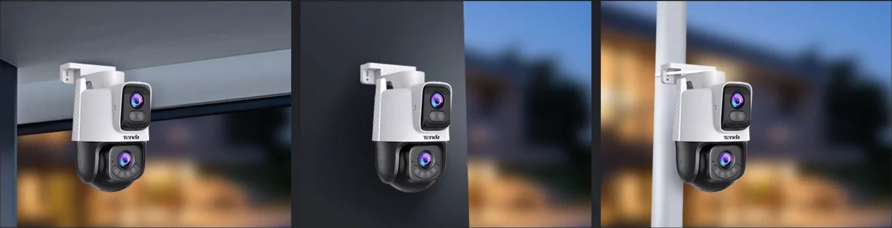Tenda RH9-WCA - Venkovní otočná Dual Lens IP65 Wi-Fi 6 MPx kamera, noční LED, audio, detekce, CZ app