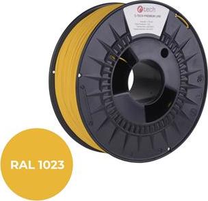 Tisková struna (filament) C-TECH PREMIUM LINE, ABS, dopravní žlutá, RAL1023, 1,75mm, 1kg