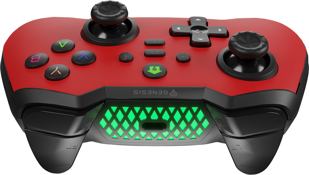 Bezdrátový gamepad Genesis MANGAN 400 pro PC/Switch/Mobil, červený