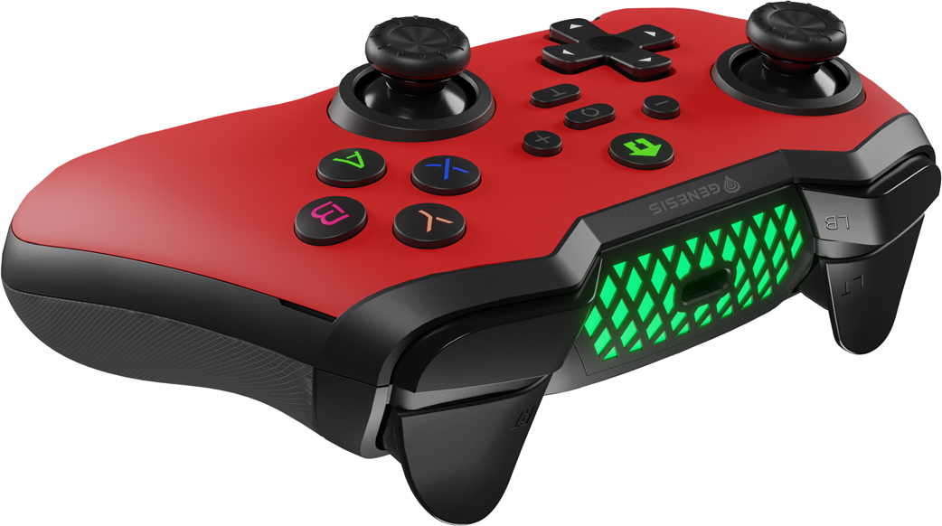 Bezdrátový gamepad Genesis MANGAN 400 pro PC/Switch/Mobil, červený