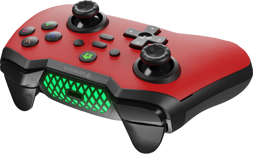 Bezdrátový gamepad Genesis MANGAN 400 pro PC/Switch/Mobil, červený