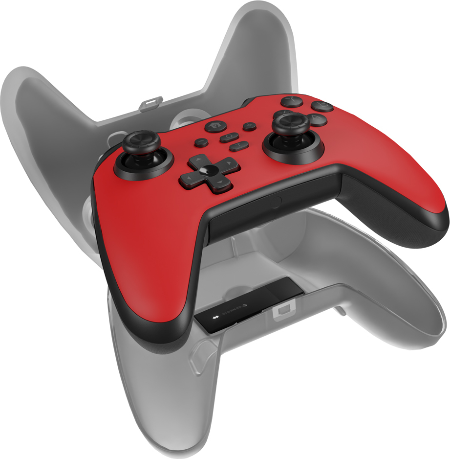 Bezdrátový gamepad Genesis MANGAN 400 pro PC/Switch/Mobil, červený