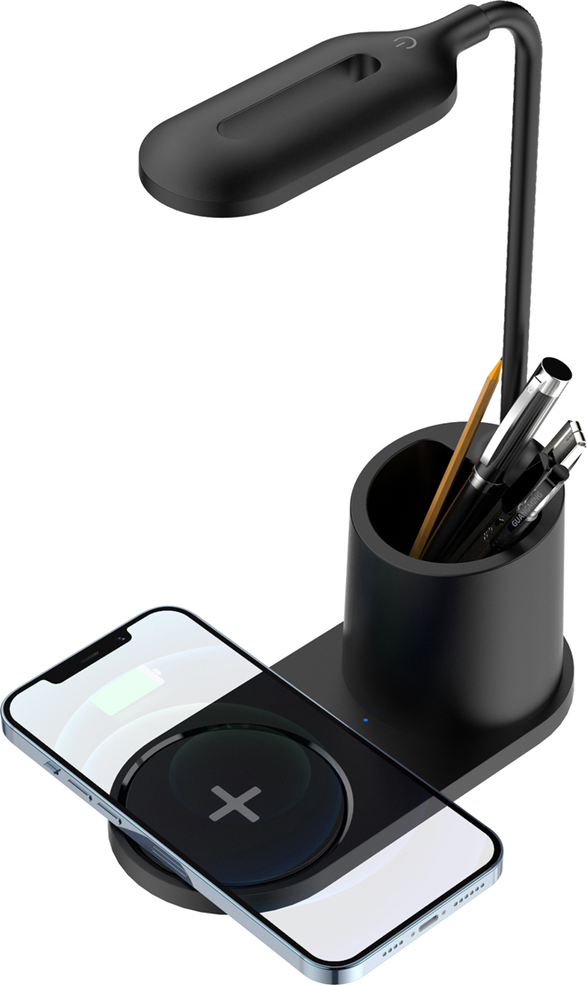 Fellowes Platinet PDL1930B stolní LED lampa 3W stmívatelná, bezdrátové nabíjení, černá