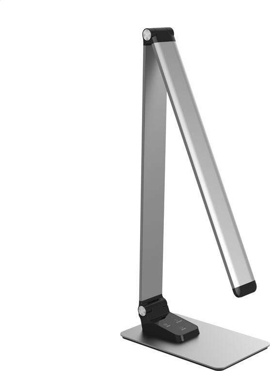 Fellowes Platinet PDL509 stolní LED lampa 10W, stmívatelná, dotykové ovládání, USB port, ALU