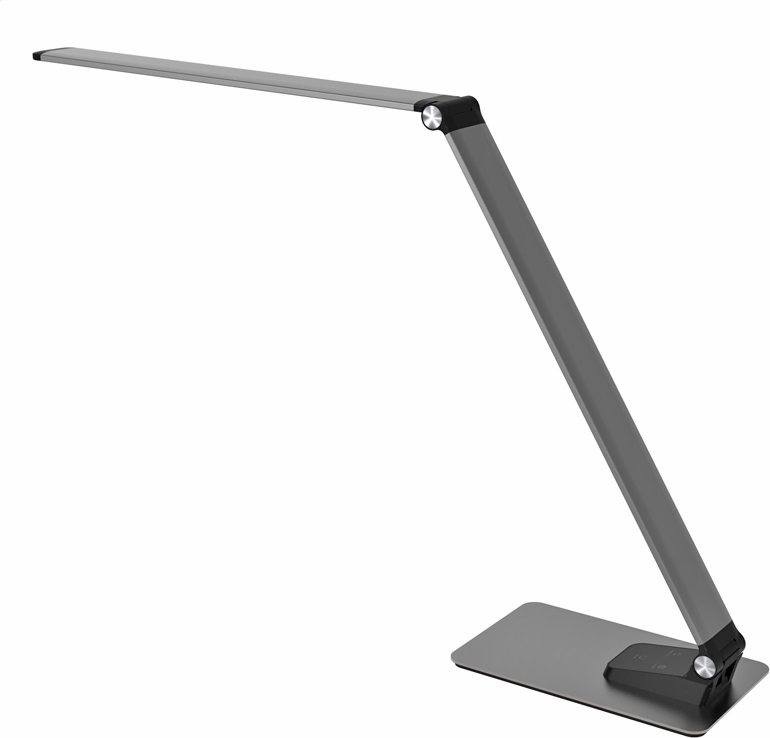 Fellowes Platinet PDL509 stolní LED lampa 10W, stmívatelná, dotykové ovládání, USB port, ALU