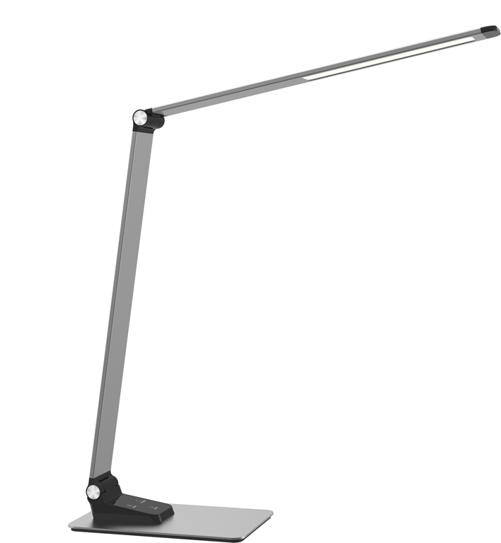 Fellowes Platinet PDL509 stolní LED lampa 10W, stmívatelná, dotykové ovládání, USB port, ALU