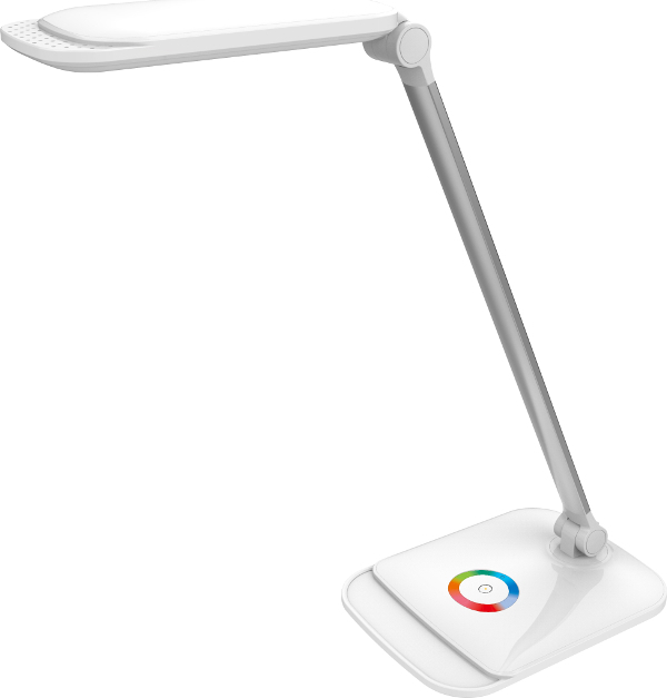 Fellowes Platinet PDLQ60 stolní LED lampa 18W stmívatelná, dotykové ovládání, USB port, bílá