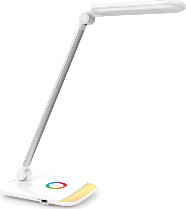 Fellowes Platinet PDLQ60 stolní LED lampa 18W stmívatelná, dotykové ovládání, USB port, bílá