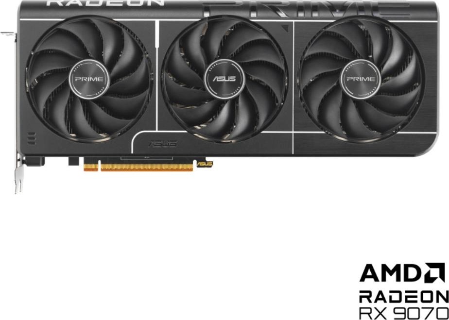 ASUS VGA AMD Radeon RX 9070 PRIME OC 16GB, RX 9070, 16GB GDDR6, 3xDP, 1xHDMI