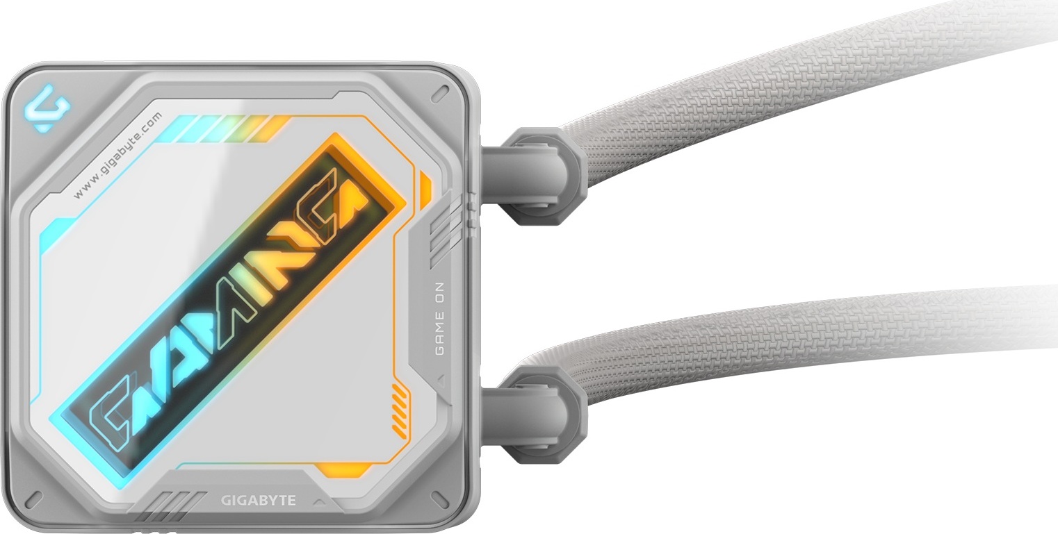 GIGABYTE Vodní chladič GAMING 240 ICE, 2x120mm, ARGB, LGA1851, AM5, bílá