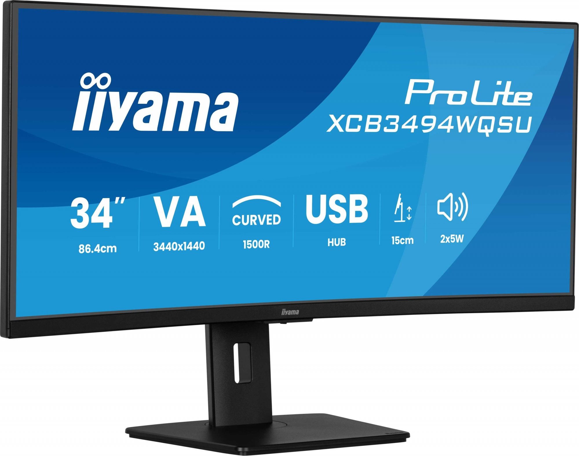iiyama ProLite/XCB3494WQSU-B1/34"/VA/wQHD/120Hz/0,4ms/Black/3R