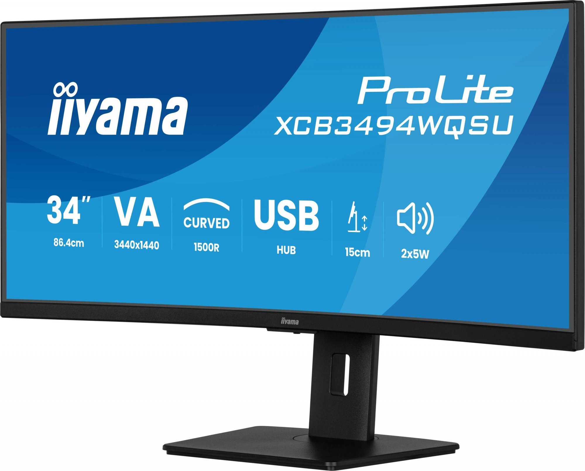 iiyama ProLite/XCB3494WQSU-B1/34"/VA/wQHD/120Hz/0,4ms/Black/3R