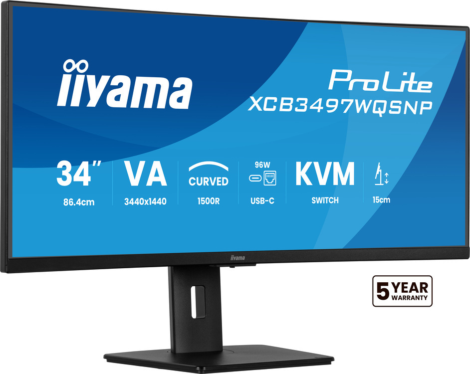 iiyama ProLite/XCB3497WQSNP-B1/34"/VA/wQHD/120Hz/0,4ms/Black/3R