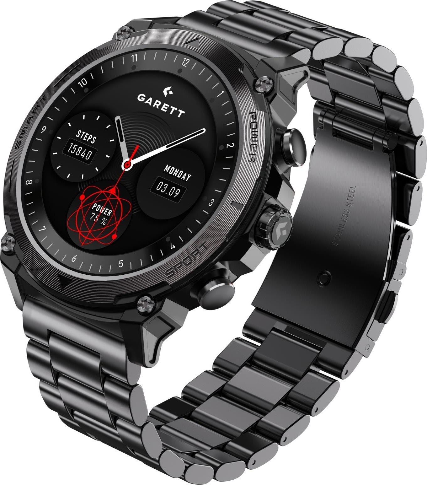 Garett Smartwatch Atom Black Steel