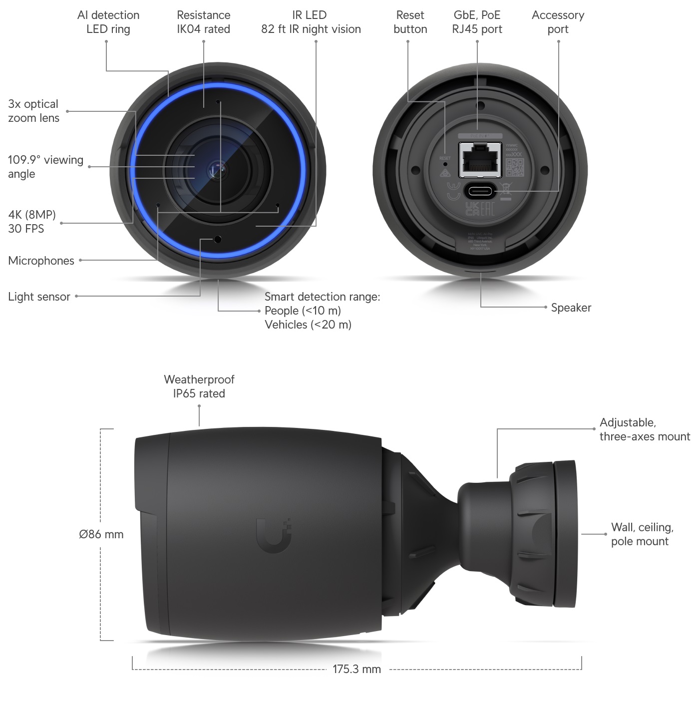 Ubiquiti UBNT UVC-AI-Pro - UVC AI Professional kamera, 8MP