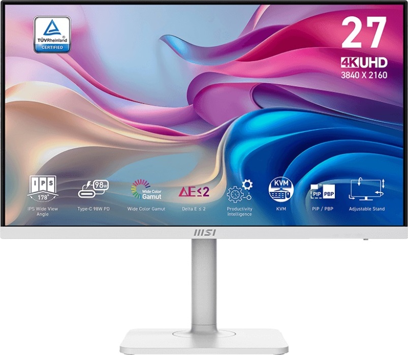 MSI LCD Modern MD272UPHW, 27", 3840x2160, IPS, 60Hz, 4ms, VESA 75x75, White