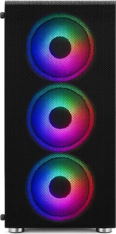 1stCOOL skříň RAINBOW 4, Mid Tower, AU, USB 3.0, 4x 120mm RGB Fan, černá