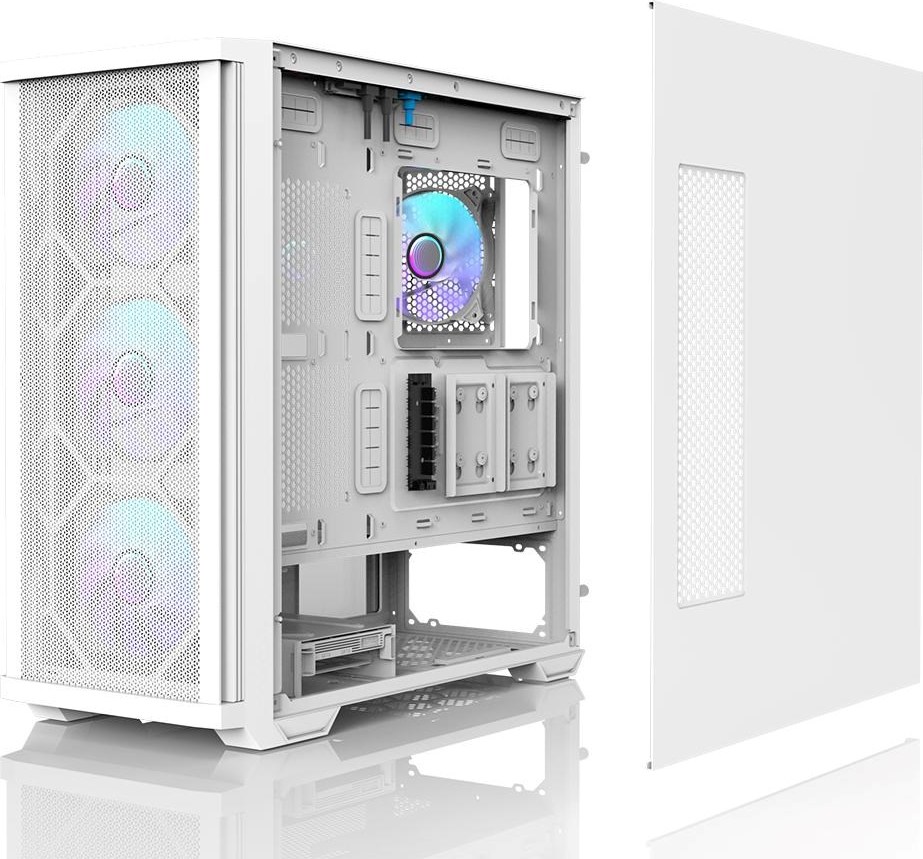 ZALMAN case Z10 DUO White, Mid Tower, ATX, 2xUSB 3.0, 1xUSB-C, 4x ARGB Fan, bílá