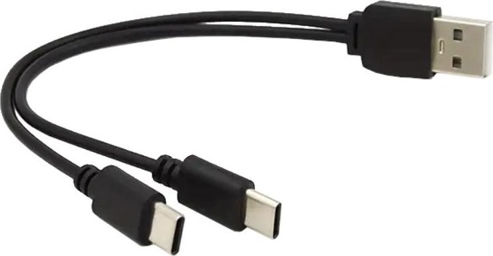 PREMIUMCORD Nabíjecí kabel USB 2.0, 2xUSB-C na USB, 15cm, černá
