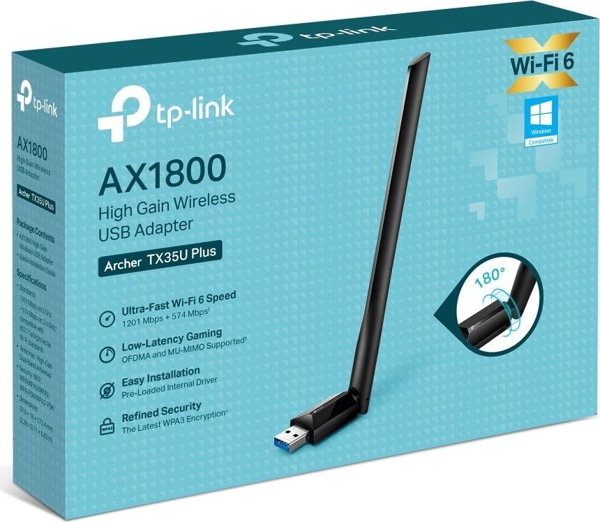 TP-Link Archer TX35U Plus WiFi6 USB adapter (AX1800,2,4GHz/5GHz,USB3.0)