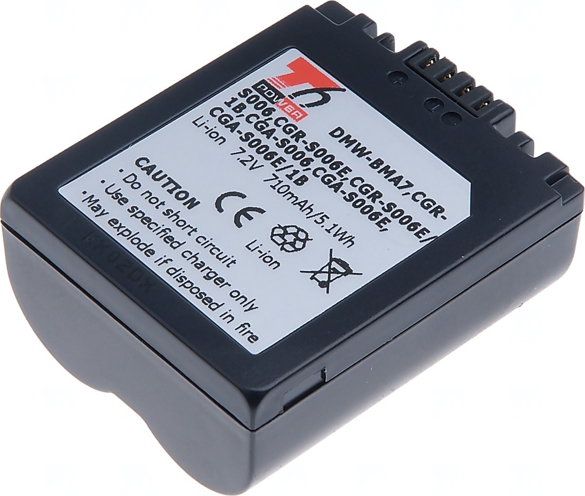 Baterie T6 Power Panasonic DMW-BMA7, CGR-S006, CGR-S006E, CGA-S006, BP-DC5-E, 710mAh, 5,1Wh
