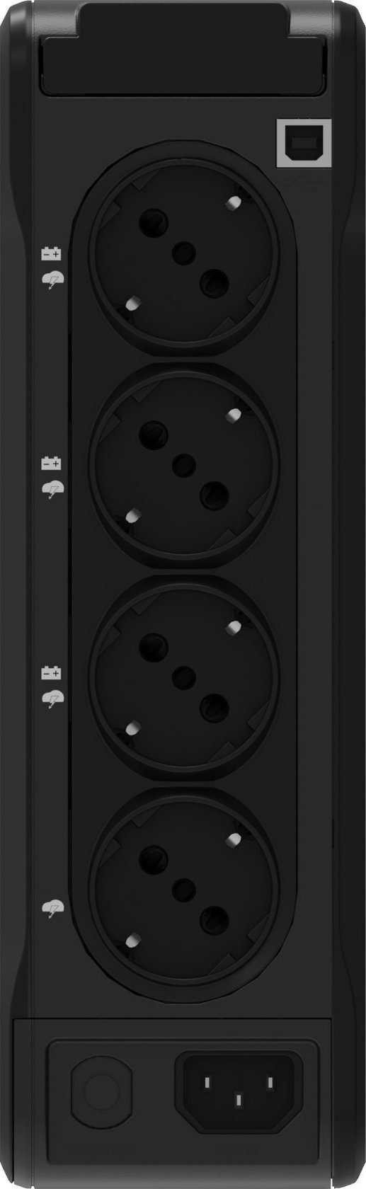 Eaton 3P Ellipse UPS DIN USB, 700VA, 420W, Vstup: C14, Výstupy: (3) Typ E, (1) Pouze přepěťová ochrana Typ E, Tower