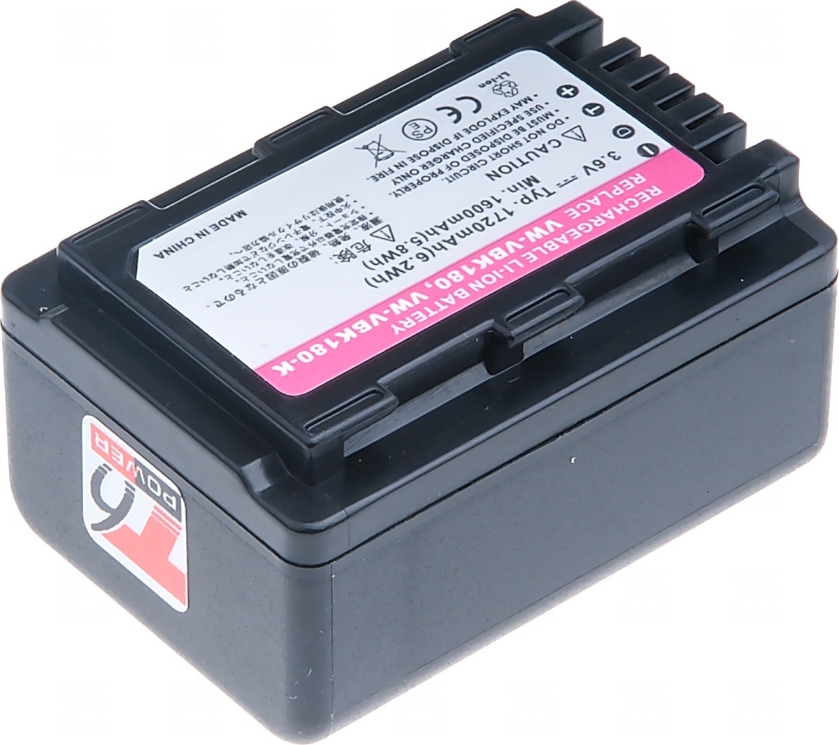 Baterie T6 power Panasonic VW-VBK180, VW-VBL090, 1720mAh, 6,2Wh, černá