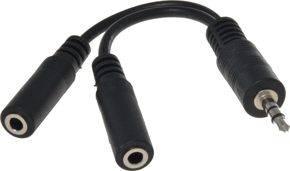 PremiumCord Kabelová rozdvojka 3,5 Jack M - 2xF 10cm