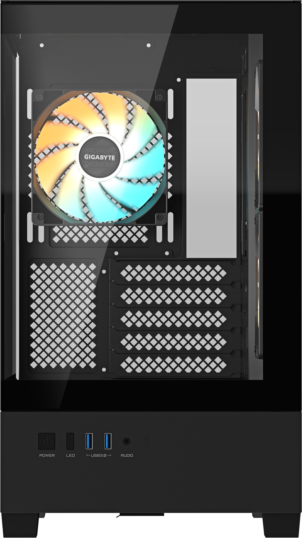 GIGABYTE case GB-C201P, Mid tower, 2xUSB 3.0, 3x 120mm ARGB Fan, černá